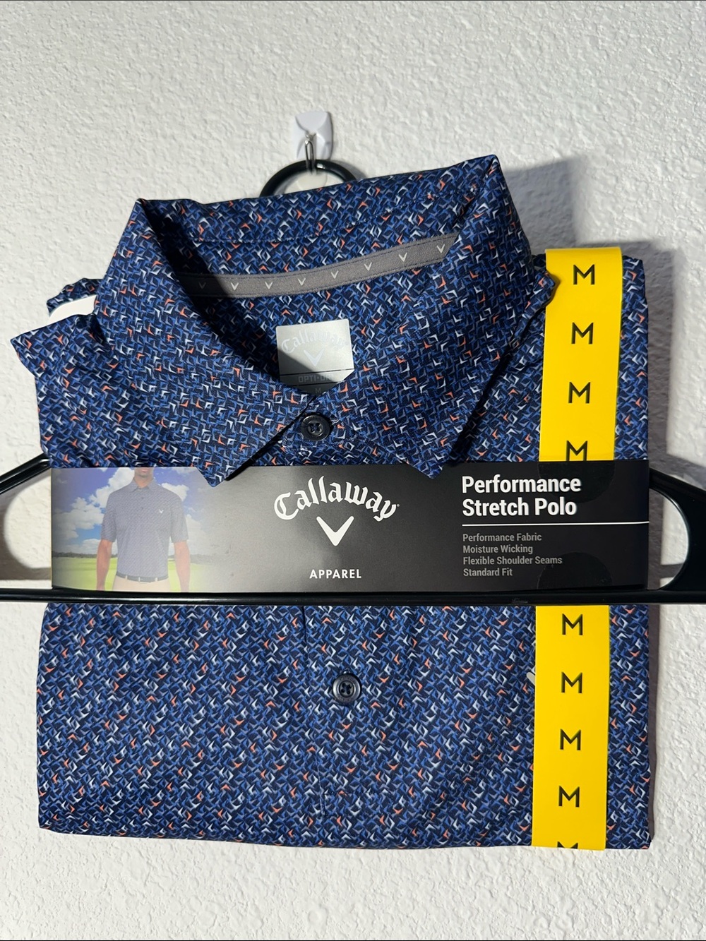 Callaway Men’s Navy Geometric Performance Stretch Polo